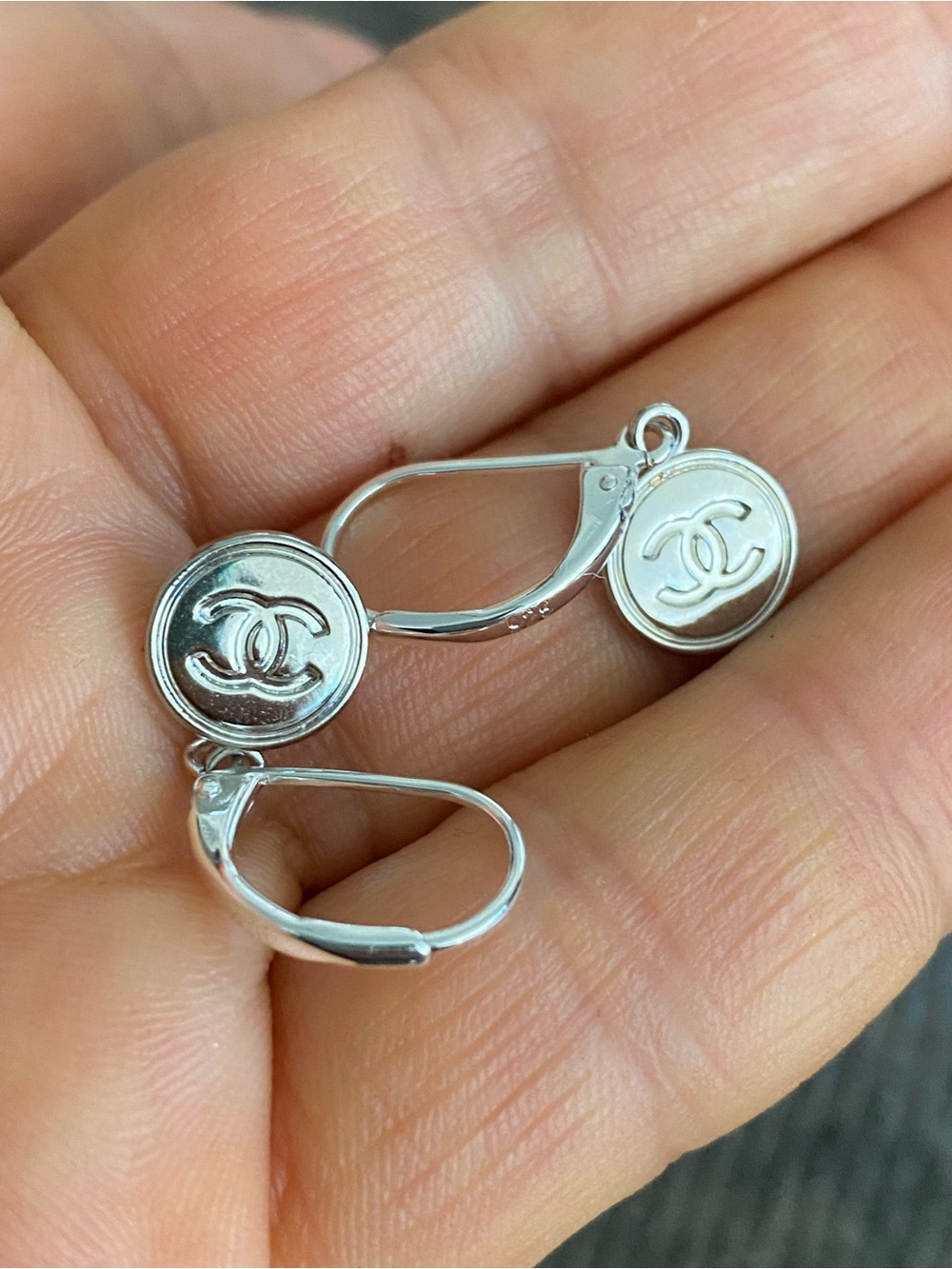 Unbranded Upcycled Silver mini  Leverback Drop Earrings double sided